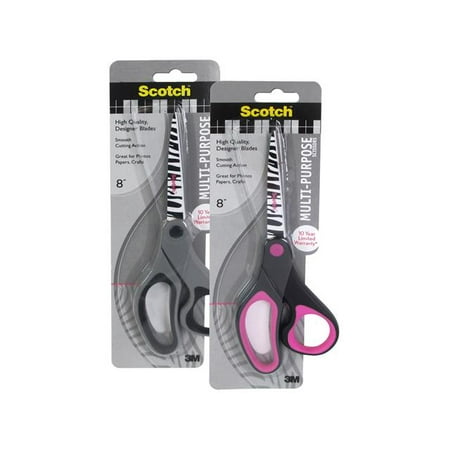 Scotch 8-Inch Multi-Purpose Scissors Zebra Print pink Designer Blades